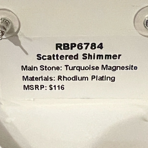 December 2023 Turquoise Earrings on Rhodium - Picture 2 of 2